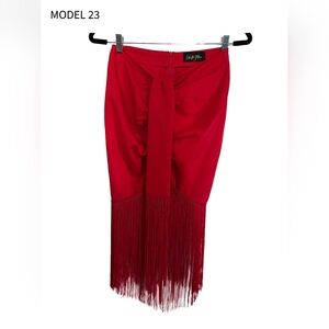 Red Fringe Skirt
